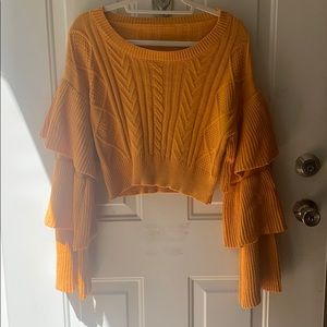 Crop top mustard sweater!